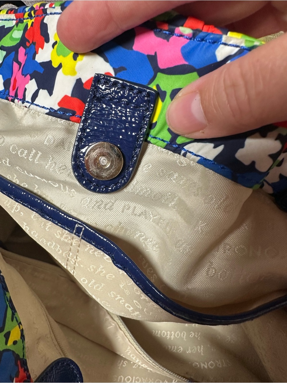 Kate Spade New York Nylon Navy Floral Full Bloom Drawstring Tote
Handbag purse - Picture 14 of 16